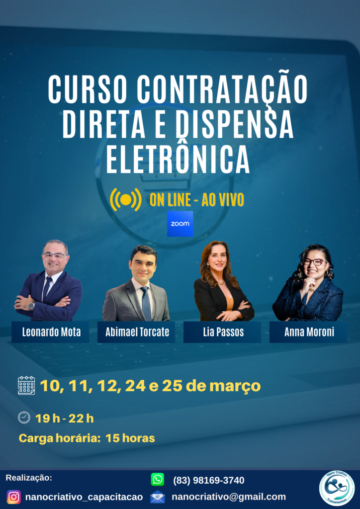 curso contratação direta e dispensa eletrônica